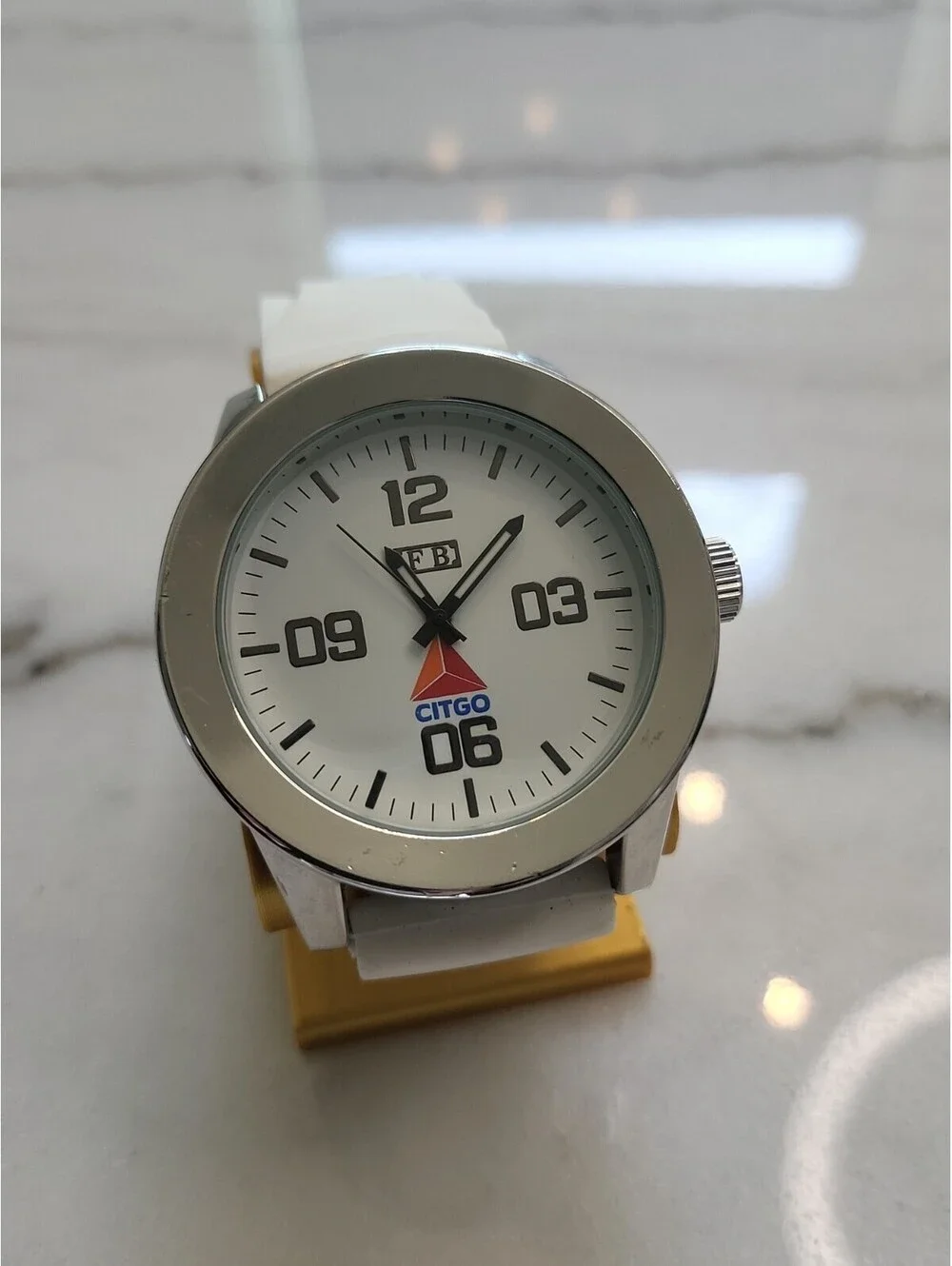 Men's Quartz Watch Working New Battery Automobilia 50mm Citgo Gas Works EUC